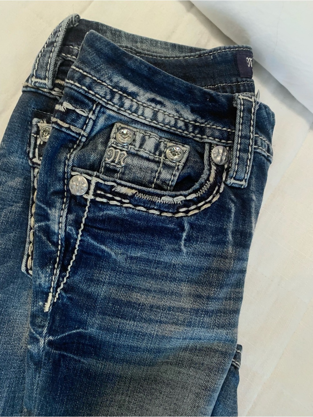 Miss Me Embellished Dark Blue Skinny Jeans - Picture 9 of 9